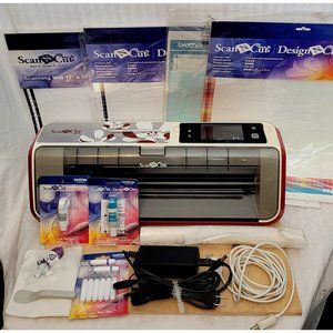 Brother Scan N Cut CM100 Red White With Extras Mats Pens Blades READ DESCRIPTION